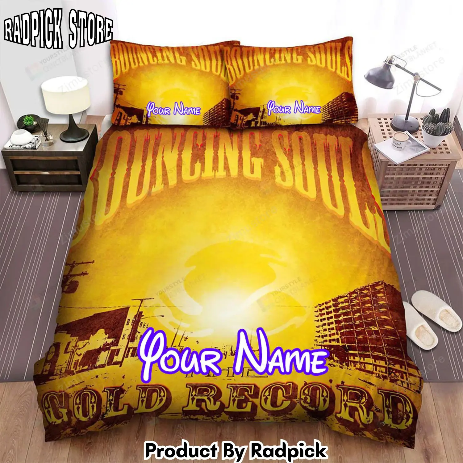 Radpick the bouncing souls band the gold record album cover bed sheets spread comforter duvet cover personalized name bedding sets rp3271325